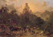 Johann Nepomuk Rauch Landscape with Ruins oil on canvas